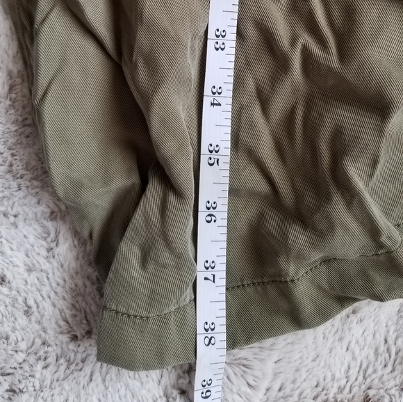 Max Studio Martini Olive Green Long Tie Waist Open Utility Jacket NWT Size M - Picture 8 of 9
